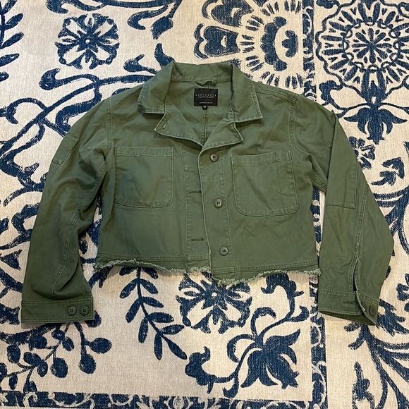 Sanctuary Cropped Utility Jacket Green M - Picture 3 of 4